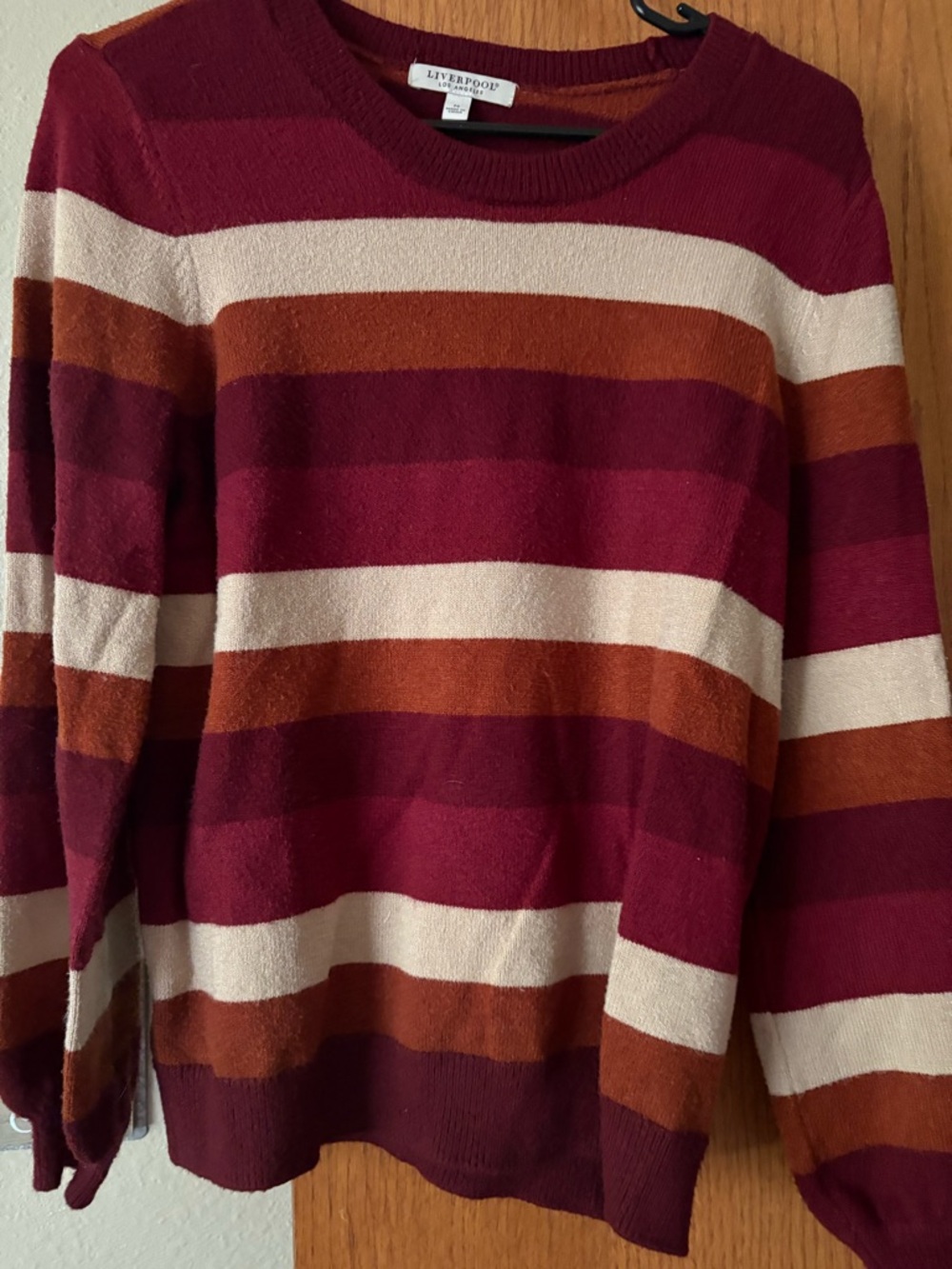Liverpool Burgundy and Rust Knit Sweater